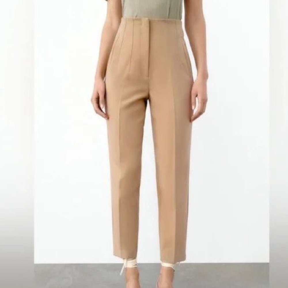 Zara High Waisted Beige Trousers